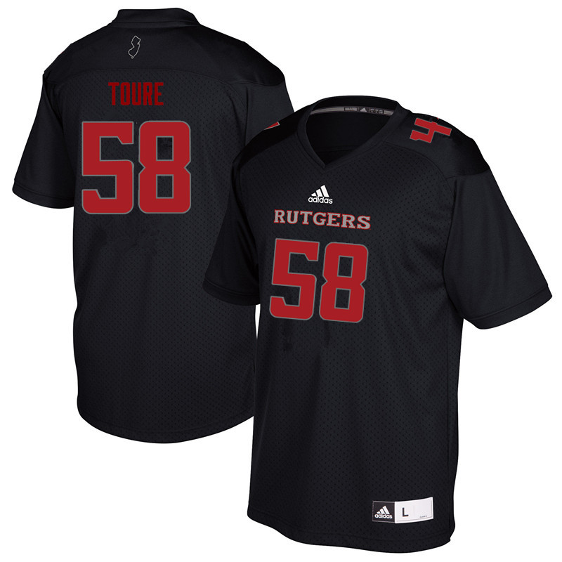 Men #58 Mohamed Toure Rutgers Scarlet Knights College Football Jerseys Sale-Black - Click Image to Close